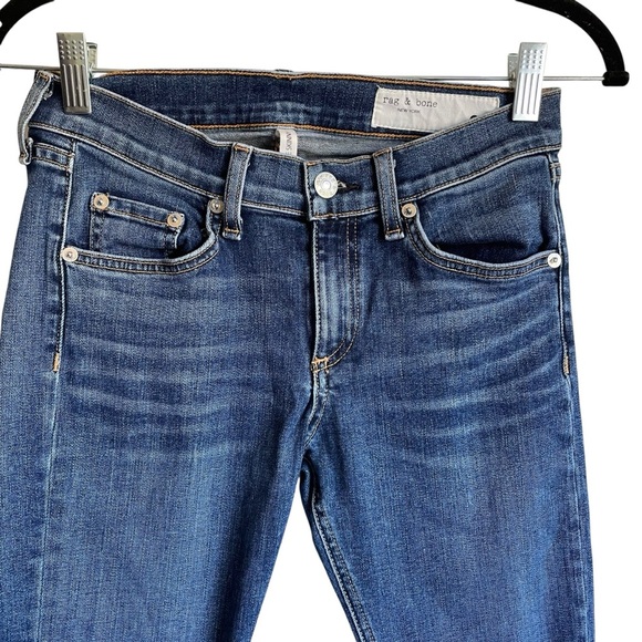 rag & bone CATE STEP HEM SKINNY ANKLE Mid-Rise Jeans In HAMPTON Chewed Hem Sz 26 - Picture 2 of 11